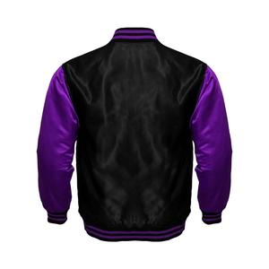 Chaqueta de Satén de Alta Calidad Hecha en Fábrica al por Mayor, Chaqueta Bomber de Satén Informal para Mujer, Chaqueta Varsity de Satén con Letras para Hombre - Product Image 2
