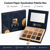 Boîte d'emballage personnalisée pour palette de fards à paupières en papier, palette de maquillage vide en carton avec miroir, directement de l'usine