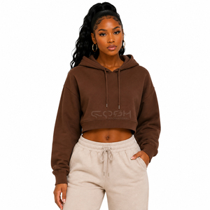 Sweat à capuche court en molleton de coton Cosh International Sorority Sisterhood Hip Hop, effet délavé vintage - Product Image 3
