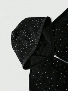Men's Zipper Rhinestone Sparkles Hoodies All Over Bling Streetwear <b>Zip</b> Hoodie Oversized Fashion Sweatshirt OEM Factory Supplier - Product Image 3