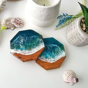 Elegant Wooden And Resin <b>Coasters</b> Designed <b>For</b> Protecting Furniture While Enhancing Modern Interior Spaces - Product Image 4