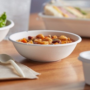 Couvercle de bol jetable biodégradable non blanchi de 26 oz pour fêtes, en bagasse de canne à sucre, pour salades fraîches, bols à fruits, repas sains - Product Image 1