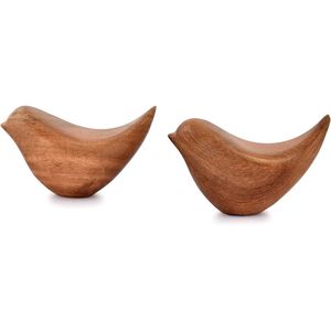 Set di Sculture di Uccelli in Legno di Acacia Stile Moderno, Ornamento Decorativo per Casa, Soggiorno, Bagno, Ufficio - Product Image 2