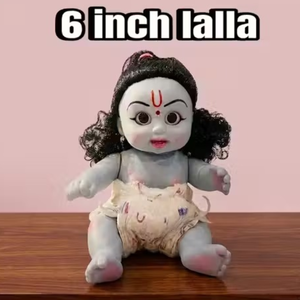 Muñeco Laddu Gopal de 6 pulgadas, ídolo decorativo Bal Gopal, muñeco de Krishna para decoración del hogar y templo, Pooja, acabado suave, Kanha Ji - Product Image 1