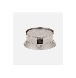 Juego de posavasos redondos de madera vintage con soporte tallado, resistentes al calor, diseño antiguo, para tazas de té y café. - Product Image 3