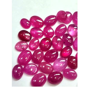 พลอยรูบี้บังคับกง 212 เม็ด ขนาด 4 มม. ถึง 12 มม. รูปไข่ทรงคาโบชอง น้ำหนัก 281 กะรัต ล็อต Iroc Sales เจมสโตนคาโบชองแบบเติมแก้ว สำหรับเดือนกรกฎาคม ราคา 141 ดอลลาร์สหรัฐ - Product Image 1