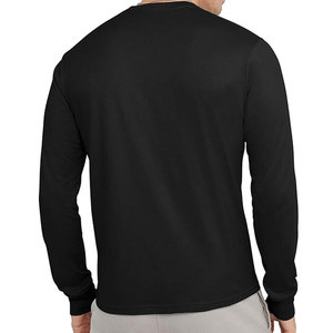 Men's Popular New Style Solid Long Sleeve T-Shirts 100% Cotton Eco-Friendly Breathable Quick Dry Custom Size High Quality - Product Image 6