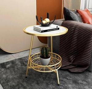 Modern Marble Top Console <b>Table</b> <b>with</b> Gold Metal Base <b>Storage</b> Shelf Living Room Furniture - Product Image 1