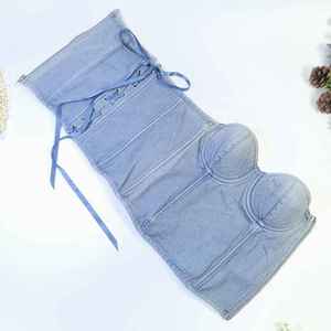 Top Corto Sexy de Mezclilla sin Mangas con Botones, Ecológico y Transpirable para Mujer, Tops de Verano - Product Image 5