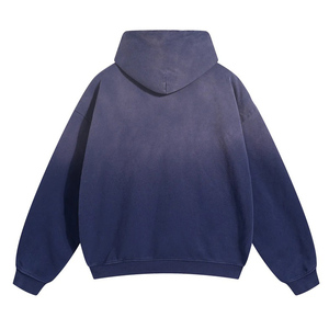 Fabricants de vêtements personnalisés Streetwear – Sweat à capuche épais 500 g/m² en molleton, effet délavé soleil, vintage et vieilli, modèle 2026 - Product Image 2