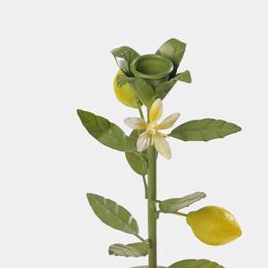 Porte-bougie en métal au design citron, support décoratif jaune pour bougie en forme de fruit, décoration de table, style méditerranéen - Product Image 5