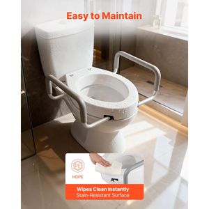 Rialzo per WC con Capacità di Carico di 300 Libbre, Altezza 3,5 Pollici, Sedile Allargato, Rialzo di Sicurezza per Bagno da 3 Pollici - Product Image 6