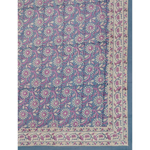 Sábana Plana Doble Morada con Estampado Geométrico de Algodón 200TC, Tejida a Mano con Técnica Jaal, Transpirable, para Uso Doméstico, Hotelero y de Lujo - Product Image 2