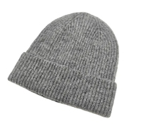 Bonnet unisexe côtelé personnalisé avec logo brodé, bonnet d'hiver chaud à revers, style streetwear minimaliste décontracté, vente en gros