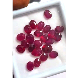 23 piezas de rubíes de Bangkok rellenos de vidrio, 8x6mm 9x7mm, facetados ovalados, 45 ct, lote Iroc Sales, gemas rosas de alta calidad tratadas térmicamente, US$58.5 - Product Image 1