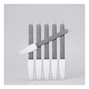Lot de 6 limes à ongles en acier inoxydable diamantées, outil de polissage double face grossier en métal de 5 pouces pour manucure et pédicure en salon - Product Image 6