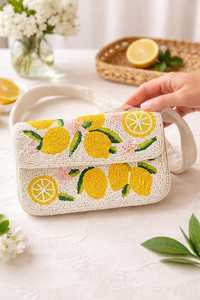 Bolso de hombro con cuentas de limón, bolso de mano inspirado en la costa de Amalfi, bolso para vacaciones de verano - Product Image 4