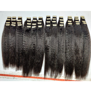 Meilleure vente 100% naturel lisse longue indienne extensions de cheveux ruban adhésif haute qualité lâche vague profonde avec cuticules alignées - Product Image 2