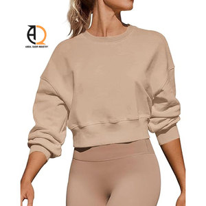 Womens Fleece Crop Hoodie Breathable Casual <b>Sweatshirt</b> - Product Image 4