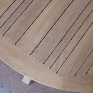 โต๊ะรับประทานอาหารกลางแจ้งไม้สักแท้ทรงวงรี ดีไซน์เรียบง่ายทันสมัย เป็นมิตรกับสิ่งแวดล้อม สไตล์บ้านไร่ เฟอร์นิเจอร์กลางแจ้งสำหรับเชิงพาณิชย์ - Product Image 6