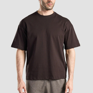 T-shirt Homme Épais à Épaules Tombantes 100% Coton, Coupe Courte, Personnalisable avec Logo, Coton Doux Uni – Prix Usine - Product Image 1