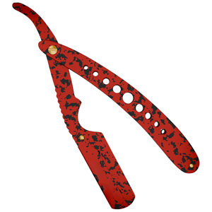 Rasoir droit pliant à lame unique en acier inoxydable résistant à la rouille, camouflage rouge, avec logo personnalisé, pour barbier, fournisseur OEM ODM - Product Image 2