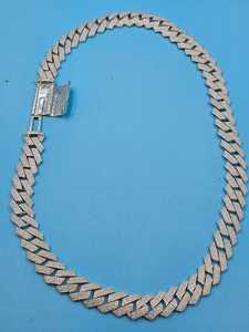 Cuban Link Chain <b>Necklace</b> 925 Silver Moissanite Diamond Iced Out Hip Hop Chain Unisex Luxury Bling <b>Statement</b> Jewelry - Product Image 2