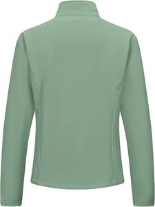 Chaqueta de forro polar azul marino para mujer, cuello alto, cierre de cremallera, chaqueta softshell cortavientos, ajuste ceñido, chaqueta térmica de punto, venta al por mayor - Product Image 4