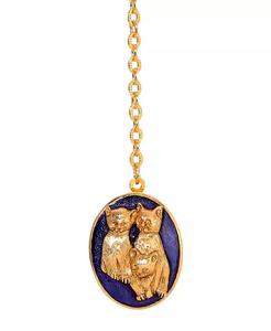 Collier avec pendentif double chat en émail |   2028 - Product Image 3