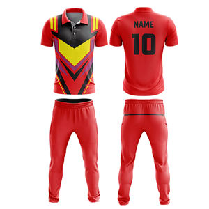 Uniforme de Cricket Personalizado al por Mayor, Manga Corta con Transferencia Térmica, 100% Poliéster, Secado Rápido, Transpirable, Suave, Atractivo, Precio Bajo - Product Image 1