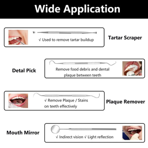 Kit de Higiene Dental Profesional de 8 Piezas, Herramientas de Cuidado Bucal, Juego de Examen de Acero Inoxidable, Certificado CE Clase I - Product Image 4
