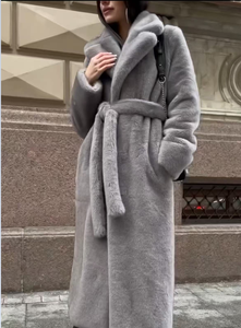 เสื้อโค้ทขนเฟอร์มิงค์เทียมแบบยาวสำหรับผู้หญิง Nesta Sports พร้อมปกเสื้อ รุ่นฤดูหนาวปี 2021 ผลิตภัณฑ์สำเร็จรูปสำหรับการขายแบบดรอปชิปปิ้ง - Product Image 4