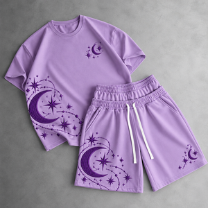 Lightning Embroidered Shirt <b>And</b> <b>Shorts</b> <b>Sets</b> Casual Apparel Summer Clothing Two Piece Coordinated <b>Tops</b> Weekend Looks Holiday Wear - Product Image 6