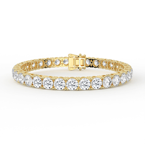 POOJA DIAMOND Luxurious Large Brilliant Cut Lab Grown Diamond Tennis <b>Bracelet</b> 14kt 18kt Gold Continuous Sparkle Statement Prong - Product Image 5