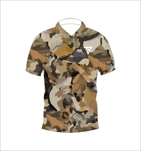 Camiseta polo de camuflaje marrón para hombre, camiseta de golf informal de manga corta, táctica, de secado rápido - Product Image 1