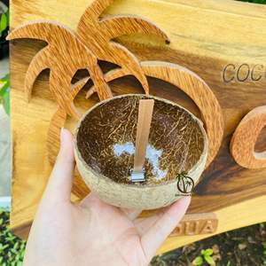 Porte-bougie en coque de noix de coco / Ensemble porte-bougie en coque de noix de coco avec mèches - Logo personnalisé disponible - Product Image 6