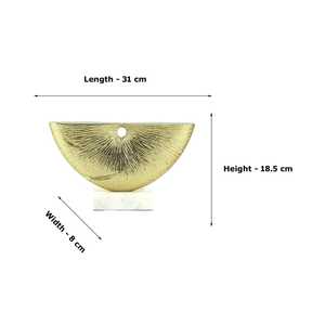 Golden 18.5cm H x 8cm W x 31cm L Sculpture Handmade Modern Art Decor for Living Room Tabletop Display Irregular Shape Design - Product Image 3