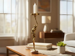 <b>Candle</b> dinner Silver Organic <b>Candle</b> Holders <b>Set</b> of 3 Decorative Home Table Accent Lighting - Product Image 6