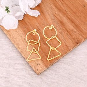 ต่างหูแบบยาวชุบทองโบราณสำหรับผู้หญิงและเด็กผู้หญิง ทำจากทองเหลือง เหมาะสำหรับวันครบรอบ - Product Image 2