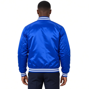 Chaqueta Bomber Varsity de Satén para Hombre Phi Beta Sigma 1914 con Letras Griegas Bordadas, Cierre Completo con Cremallera, Cuello y Puños Acanalados - Product Image 2