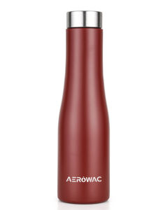 Matte Maroon Stainless Steel Water Bottle Vacuum Insulated Leak Proof Flask Ergonomic Curved Body <b>Drinkware</b> Travel Gym - Product Image 5