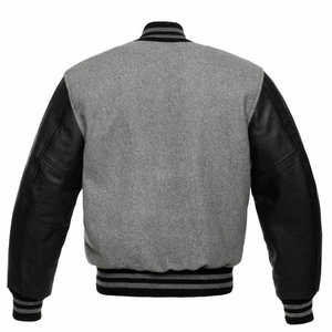 Chaqueta de Invierno Personalizada de Alta Calidad con Bordado Chenille, Estilo Streetwear, Chaqueta Bomber Letterman de Cuero para Hombre - Product Image 6