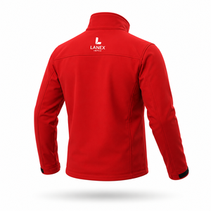 Custom Men's Red Softshell Jacket Stand Collar Waterproof Windproof Outdoor <b>Work</b> Jacket OEM ODM Winter <b>Fleece</b> Lined Winter Wear - Product Image 3