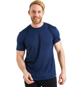 T-shirt noir à col rond et manches courtes pour homme, coupe classique, tricoté, décontracté, respirant, couleur unie, 100 % coton, color block, 320 g - Product Image 6