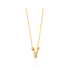 Pendentif en or jaune 14 carats pour femme, diamant taille brillant rond minimaliste, bijou tendance pour le quotidien, couleur H - Product Image 2
