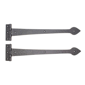 Cast Iron T Hinge Rustproof Black Powder Coated Tee Hinges Vintage Arrowhead Strap <b>Hardware</b> For Wood Fence <b>Barn</b> Shed Garden Gate - Product Image 5