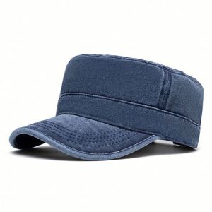 Gorra de camionero vintage de algodón lavado y desgastado para hombre, estilo papá, con visera plana, para primavera y otoño, protección solar. - Product Image 5