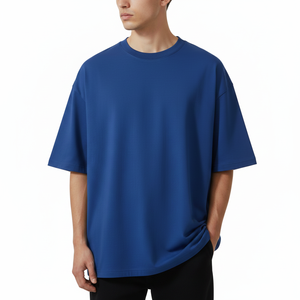 T-shirts en coton pour hommes, unisexes, à manches courtes, col rond, coupe ample, basiques, couleur unie, vêtements de sport - Product Image 3