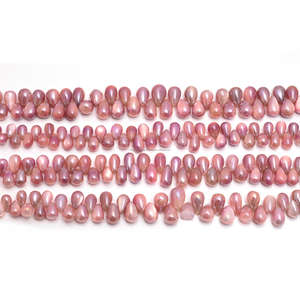 Cuentas de piedra lunar de melocotón de calidad premium hechas a mano, 8 pulgadas, 4x7 a 8x12mm, hebra de piedras preciosas, forma de gotas suaves para la fabricación de joyas - Product Image 2