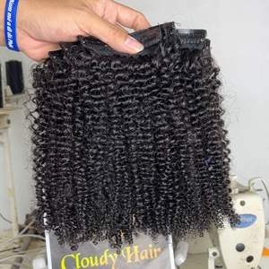 Top Grade 10A Vierge Crépus Bouclés Cheveux 100% Cuticule Aligné Nouvelle Arrivée 100% Extensions de Cheveux Humains Clip Ins - Product Image 5